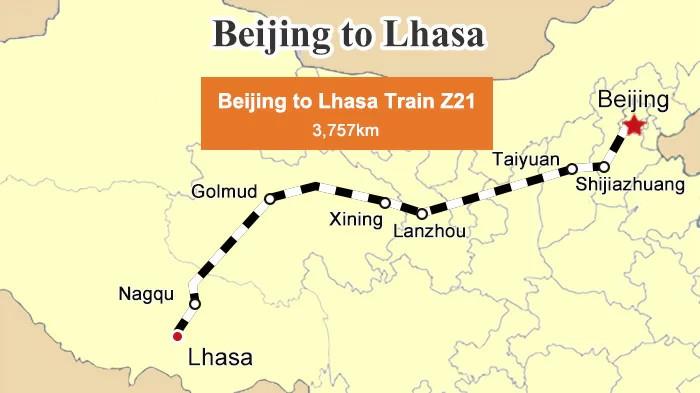 Tibet Bahn Strecke von Beijing nach Lhasa